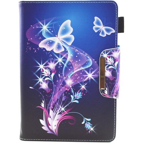 Kgabery-Universel Étui Pour 7¿ Tablet,Coque Housse De Protection En Cuir Pour Ipad Mini 4/3/2/1,Galaxy Tab A6 7.0/Tab 3 Lite,Huawei Mediapad T3 7,Fire 7,Lenovo Tab 3 7 Essential,Papillon