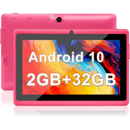 KGABERY-Tablette Tactile 7 Pouces,Android 10 Tablette Pc,2Go Ram+32Go Rom,128Go Extensible,1024 * 600 Hd Ips,Wifi,2500Mah,Bluetooth,Double Caméra,Rose
