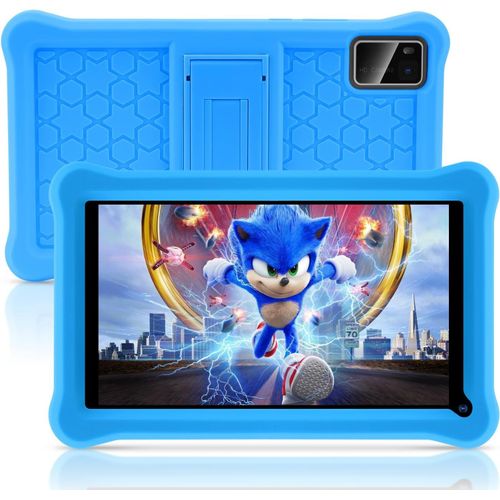 KGABERY-Tablette Enfants 7 Pouces Android 13 Tablette Avec Gms Certified,8Go Ram 64Go Rom(Tf 128Go),Contrôle Parental,Affichage Hd,Bluetooth,Wifi,Tablette Éducative Avec Kid-Proof Étui (Blue)