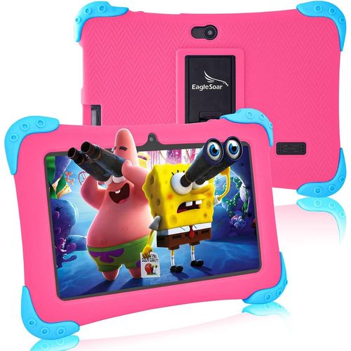 KGABERY-Tablette Enfants Android 12 Tablette Enfants Avec Wifi,Tablette 7 Pouces,Quad Core 2Go+32Go,Double Caméra,Bluetooth,Contrôle Parental,Tablette Pour Enfant Avec Kid-Proof Étui,Rouge