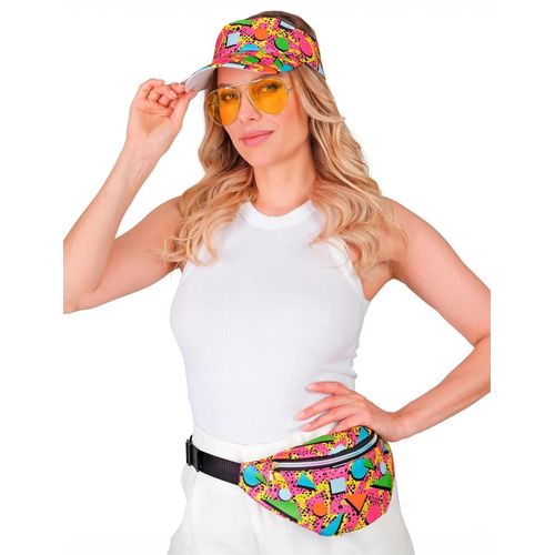 Visière Et Banane Motifs Années 90 Multicolore Adulte