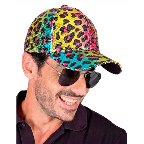 Casquette À Sequins Léopard Multicolore Adulte