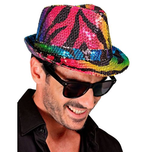 Chapeau Borsalino À Sequins Tigré Multicolore Adulte