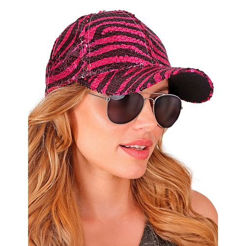 Casquette À Sequins Tigrée Rose Adulte
