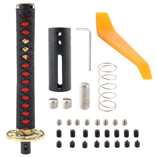 Samurai Sword ? Levier De Changement De Vitesse Automatique En Cuir, 25cm, Universel, Pour Verrouillage/Bouton De Transmission, Levier De Vitesse Katana Cool