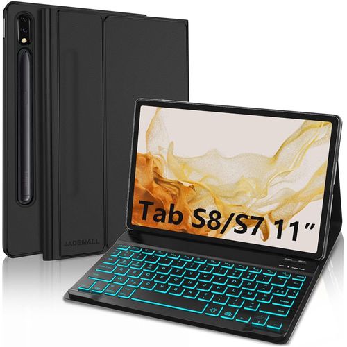KGABERY-Coque Clavier Pour Samsung Tab S8/S7 11"" 2022/2020,[Azerty-Français] Clavier Magnétique Détachable Bluetooth Sans Fil Pour Samsung Galaxy Tab S8/S7 11 Pouces,Noir