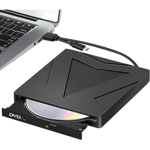KGABERY-Lecteur Dvd Cd Externe,Usb 3.0&Type-C Portable Cd Dvd +/Rw Graveur Lecteur Externe Pour Pc Portable Ordinateur De Bureau Macbook,Compatible Avec Windows/7/8/10/11/Xp/Linux/Macos