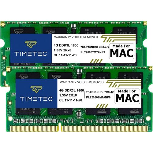KGABERY-8 Go Kit(2X4 Go) Compatible Pour Apple Ddr3L 1600 Mhz Pour Mac Book Pro (Début/Fin 2011,Mi 2012),Imac (Mi 2011,Fin 2012,Début/Fin2013,Fin 2014,Mi 2015),Mac Mini (Mi 2011,Fin 2012) Ram Mac