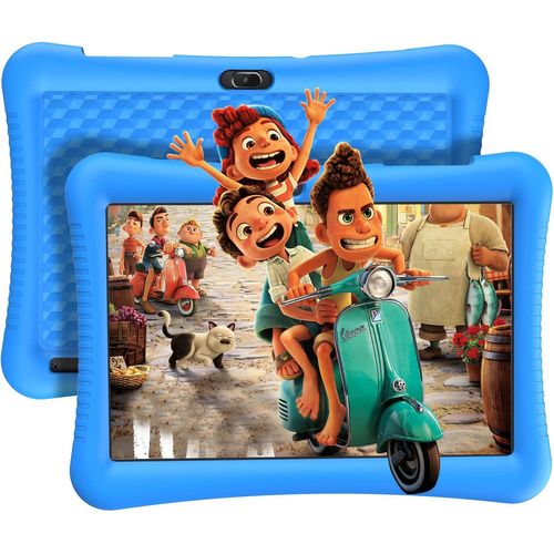 KGABERY-Tablette Enfants 10 Pouces Android 13 Tablette Pour Enfant 3Go Ram 32Go Rom Quad Core Tablette Enfants Avec Wifi,Contrôle Parental,Mode Enfant,Tablette Éducative Avec Kid-Proof Étui (Bleu)