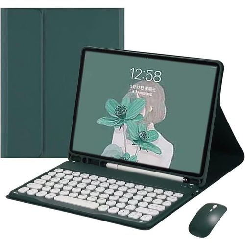 Kgabery-Étui Intelligent Pour Samsung Galaxy Tab S8/S7 11"" Avec Clavier Bluetooth Sans Fil Amovible,Souris Et Porte-Crayon (Bleu Sarcelle)