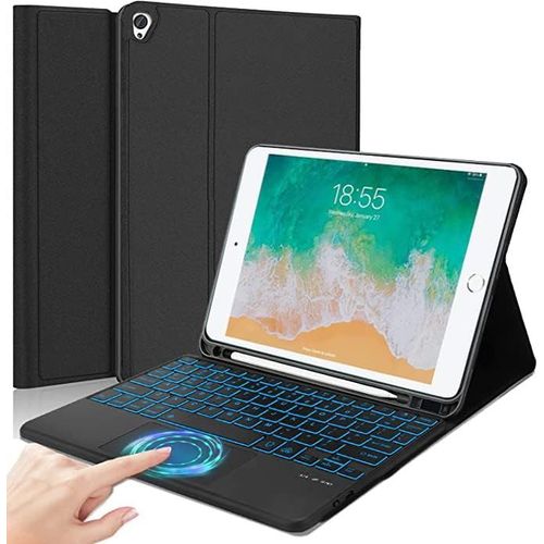 Kgabery-Étui Clavier Touchpad Pour Ipad Pro 12.9 2015/2017,1ère/2ème Génération,A1584/A1652/A1670/A1671/A1821,Azerty Français Clavier Bluetooth Rétroéclairé Détachable Avec Étui Touchpad