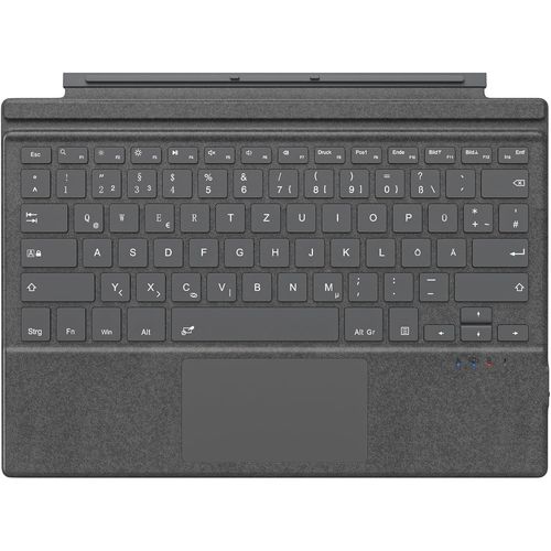 KGABERY-Qwertz Clavier Compatible Avec Microsoft Surface Pro 7 Plus/Pro 7/Pro 6/Pro 5/Pro 4/Pro 3,Clavier Sans Fil Bluetooth 3.0 Avec Pivot Rotatif Tactile Slim,Batterie Au Lithium Intégré,Gris
