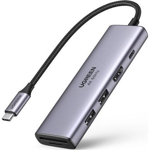 Adapter 5-in-1 Ugreen Cm511, Hub Usb-c To 2x Usb,hdmi, Usb-c, Tf/sd (