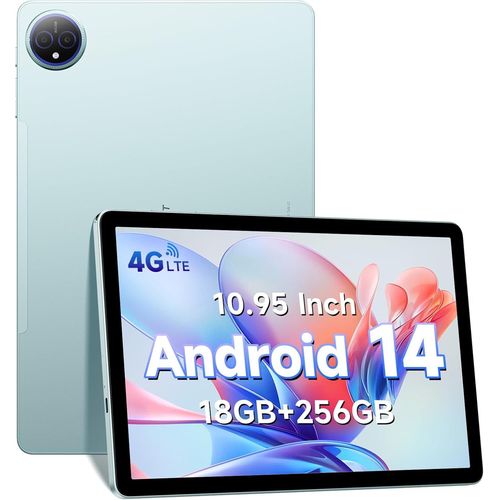 KGABERY-Tab12 Tablette Android 14,10.95 Pouces,1920 * 1200 Fhd+,18(6+12) Go+256Go (Tf 1Tb) Octa Core Tablette 4G,7000Mah,13Mp+5Mp|Double 4G Lte| Otg| Gps|Widevine L1| Bt5.0|Face Id