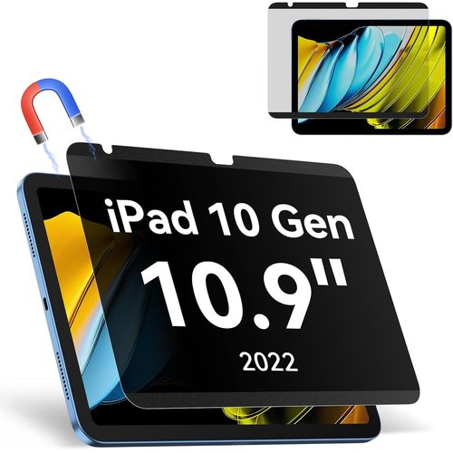 KGABERY-Filtre Confidentialité Pour Ipad (A16) 11Ème/10Ème Génération 2025/2022 (10,9 Pouces),Amovible Magnétique Protection Ecran,Filtre Anti-Espion/Spy Anti Lumiere Bleue Réutilisable