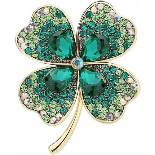 Kgabery-Broche,Trèfle À Quatre Feuilles Broche,Broche De Cristal Vintage Élégant Et Unique,Broche De Strass De Mode,Pour Femme Chapeau Sac Mariage Anniversaire Élégant Robe Accessoires