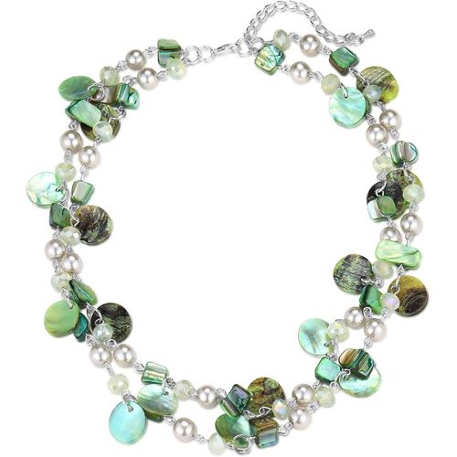 Kgabery-Collier De Perles En Coquillage Turquoise Pour Femmes Collier À Pendentif En Couches Bohémien D'été Costumes De Plage Bijoux Pour Femmes