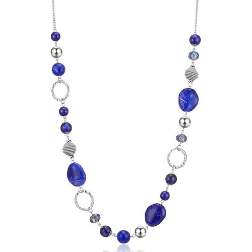 Kgabery-Collier De Perles Long En Argent-Collier Boheme Avec Des Cristaux Et Des Perles En Pierre Naturelle Bijoux Fantaisie-Belle Idée De Cadeau De Fête Des Mères