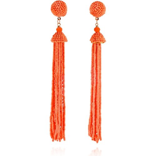 Kgabery-Longues Boucles D'oreilles En Pompons De Couleur Pour Femme,Boucles D'oreilles En Tassel Pour Femme,Boucles D'oreilles De Couleur,Bijoux Fantaisie Bohème Fait Main Pour Femmes