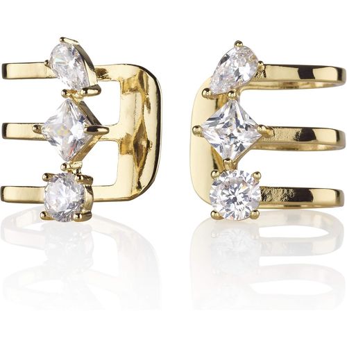 Kgabery-Boucles D'oreilles Manchettes Serties De Zircons.Manchettes D'oreilles Disponible En Plaqué Or Jaune Ou Or Rose 18 Carats Ou Rhodié Couleur Argent