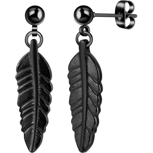 Kgabery-Boucles D'oreilles En Acier Inoxydable Pour Femmes Hommes Moderne Pendantes D'oreilles Plume Boucle D'oreille Piercing Créatif Bijoux Quotidiennes Fantaisie Adolescent Décoration