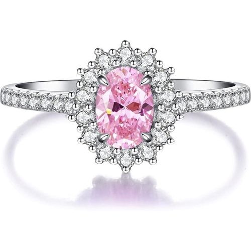Kgabery-Bague Pour Femme En Argent Sterling 925/1000 Avec Rubis,Bague À La Mode Avec Pierres Rouges Pour Femme,Bijoux Cadeaux Pour Fête Des Mères,La Saint-Valentin