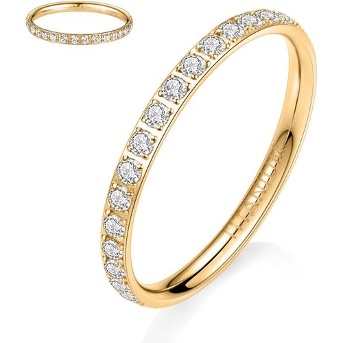 Kgabery-Bague D'éternité En Titane Pour Femme-2 Mm-Oxyde De Zirconium-Bague De Fiançailles-Or Rose-Argent-Bague De Mariage Empilable-Pour Homme Et Femme-Taille H À T