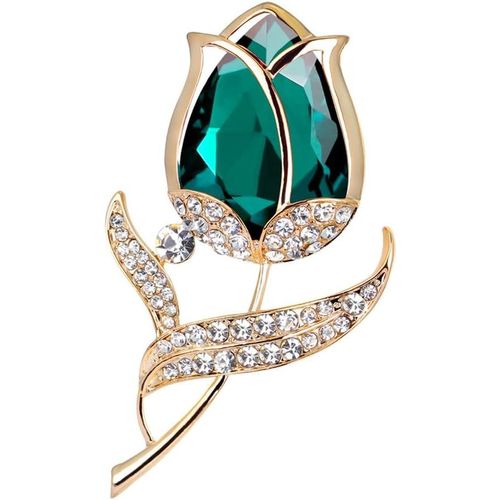 Kgabery-Cristal Fleur Broche Parti Strass Broche Femme Et Fille Bijoux