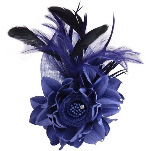 Kgabery-Broche Fleur En Plume Pour Femmes Tissu Fait À La Main Élégante Broche Fleur Plume Bandeau Costume Manteau Vêtements Accessoires Cheveux Épingles À Cheveux Décorations De Fête