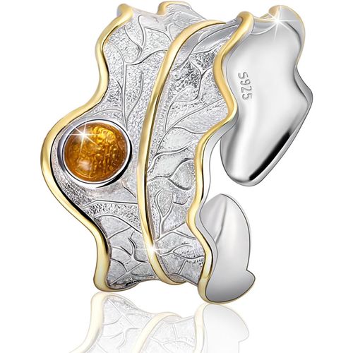 Kgabery-Jiangyuyan Ladies Ring Laisse Avec Goutte D'eau Open Ring S925 Bagues ¿¿ La Main En Argent Sterling Pour Femmes Et Filles.