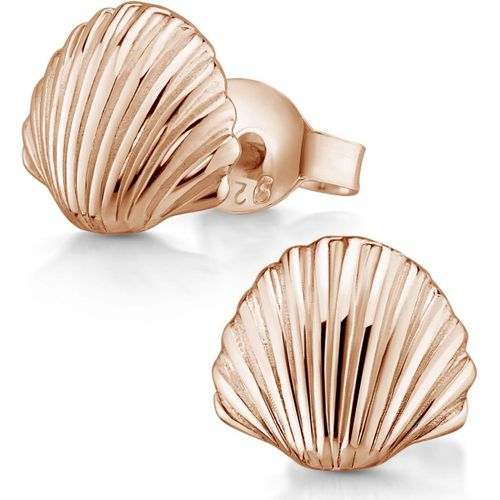 Kgabery-Materia-Boucles D'oreilles Coquillage-Bijoux De Plage Maritime-Petites Boucles D'oreilles En Argent 925 Et Or Rose Au Choix