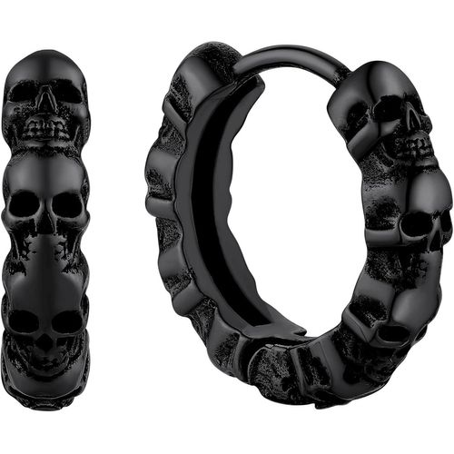 Kgabery-Boucle D'oreille Tete De Mort Clou D Oreille Crâne Homme Punk Garçon Femme Pendentif Fantôme Acier Créole Fille[Argent/Doré/Noir-Celtique] Bijoux Cadeau Halloween Mariage Noël