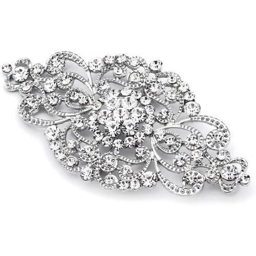 Kgabery-Broche Fantaisie En Cristal Autrichien Claire-Couronne Argentée Pour Homme Et Femme-Magnifique Bouquet De Fleur Vintage Pour Mariage