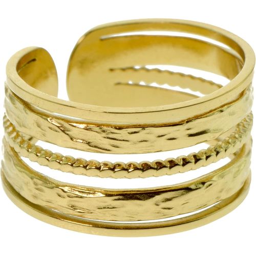 Kgabery-Bague Large Multirangs-Acier Chirurgical 316l-Bijoux Fantaisie Femme