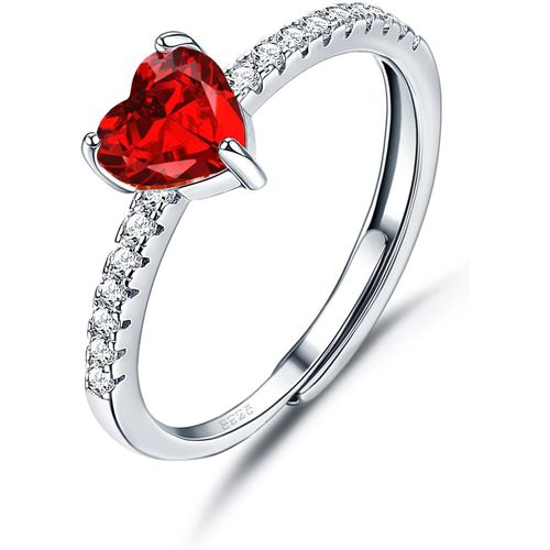Kgabery-Bague Femme En Argent 925 Con Zirconium Élégant Bague Coeur Bague Argent Femme Réglable Pour Amitié Fiançailles Mariage Alliance Anniversaire Bijoux Femme