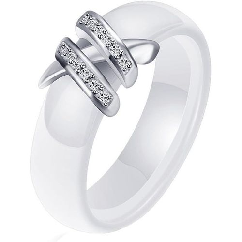 Kgabery-Céramique Bague Pour Femme Avec Zircone Cubique