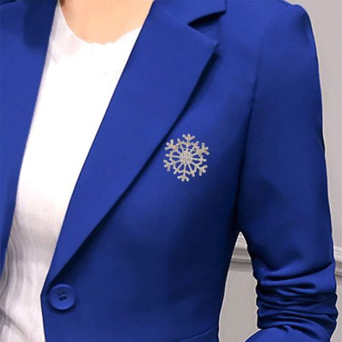Kgabery-Broche Tendance Avec Strass En Forme De Flocon De Neige-Épingle À Col En Cristal-Pour Vêtements De Noël-Cadeau Pour Homme Et Femme