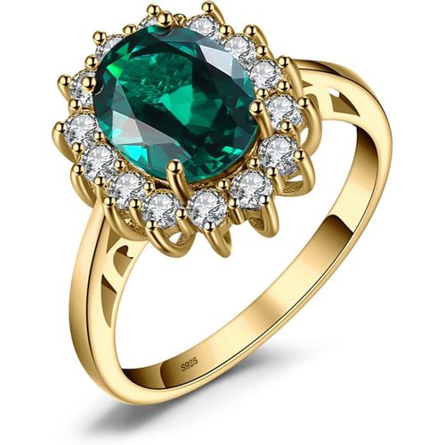 Kgabery-Diana Princesse Kate Middletonu Bague Naturelle Pierre Améthyste Péridot Grenat Citrine Topaze Pour Femme,Argent 925 Plaqué Or Jaune Or Rose,Vintage Ensemble Parure De Bijoux Cadeau