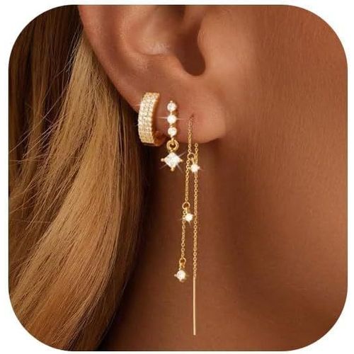 Kgabery-Boucles D'oreilles Femme Parure Plaquée Or 14k Carats Petites Clou D'oreilles Mini Boucles D'oreilles Créoles Pour Plusieurs Piercings Oreille Cartilage