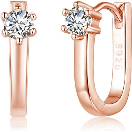 Kgabery-Boucles D'oreilles Créoles En Argent Sterling 925 Avec Zircone Cubique 5a,Hypoallergéniques,En Forme De U,Pour Le Sommeil,Pour Femmes Et Filles