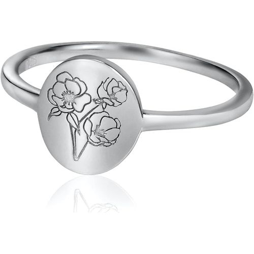 Kgabery-Bagues Argent Sterling 925 Femme,Bague Plaquée Or 18 Carats,Chevalière Fleur Gravée,Bague Minimaliste