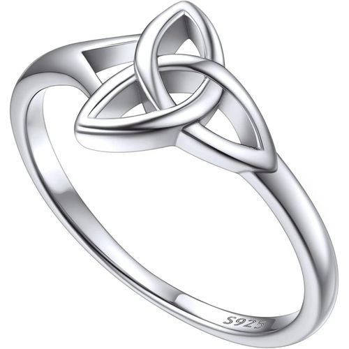 Kgabery-Bague Noeud Celtique Femme Argent 925 Anneau Trinité Taille 47/49/52/54/57/59/62/64/67