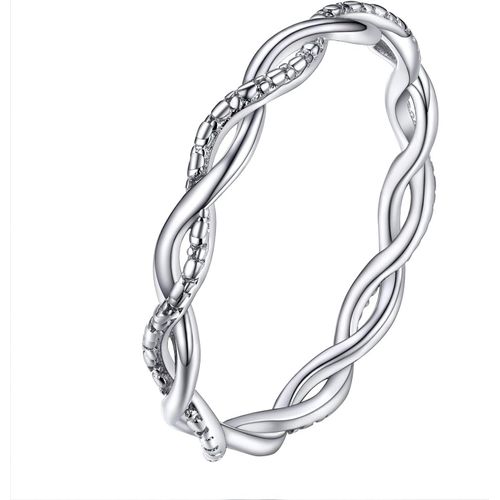 Kgabery-Bague Femme Torsadée En Argent 925/1000,Alliance Fine Eternity Ring,Taille 47/49/52/54/57/59/62/64/67