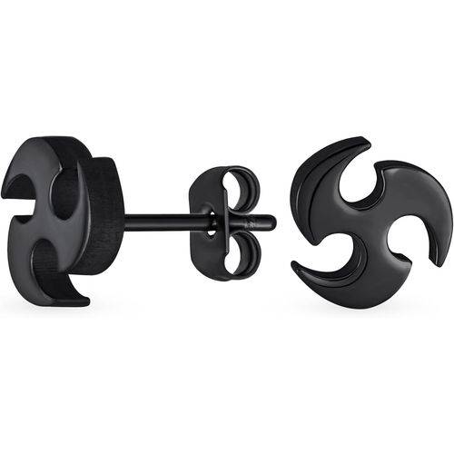 Kgabery-Boucles D'oreilles Unisexes Petites En Spirale Étoile De Ninja Tribale Pour Piercing Tragus Hélix Lobe D'oreille Cartilage Pour Hommes Adolescents Femmes Ton Argent Noir En Acier Inoxydable