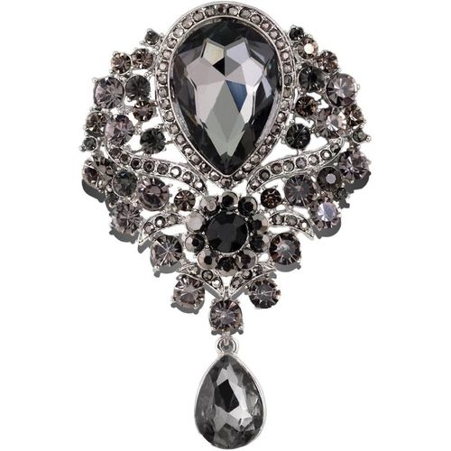 Kgabery-Fashion Lily Flower Incrusté De Strass En Alliage Zirconia Pendant Broche Femme Filles Accessoires