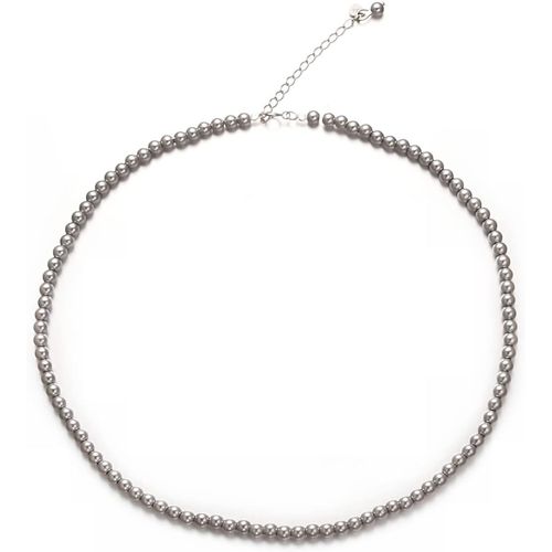 Kgabery-Collier De Perles En Argent Sterling 925 Pour Femme-Collier Ras Du Cou Avec Perles Blanches-Gris-4 Mm,6 Mm,8 Mm-Bijou De Mariage 38+5 Cm