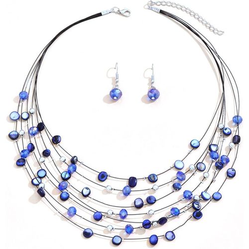 Kgabery-Ensembles De Bijoux Collier De Perles En Coquillage De Chaîne En Couches Bohème Et Boucles D'oreilles Parure Bijoux De Mode
