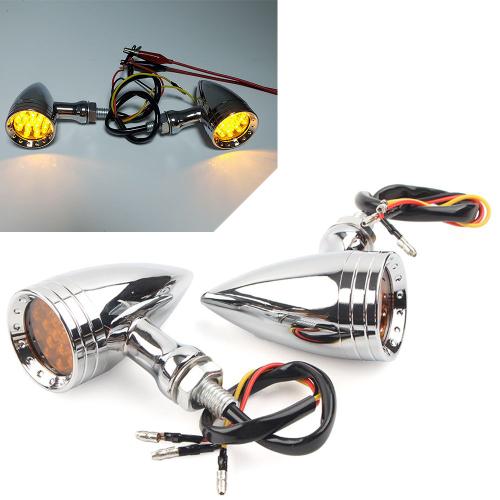 Clignotant De Frein Led Chromé Pour Moto, Clignotant, Feu Arrière, Harley, Honda, Yamaha, Kawasaki, Bmw