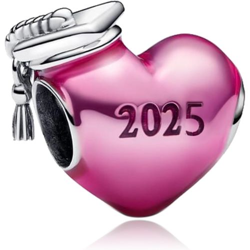 Kgabery-Perles Charms Argent Sterling 925 Breloque Pendentif Graduation Flower Heart Bead Compatible Pour Femmes Filles Européen Bracelets Colliers