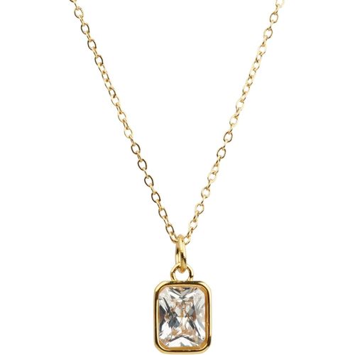 Kgabery-Tilove-Collier Femme Plaqué Or 18k Avec Pierre De Zircon Brillant-Bijoux Élégant-Chaîne Ajustable 42cm+5cm-Pendentif Fin Et Raffiné Avec Boîte Cadeau Et Carte Personnalisable